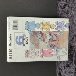 Butterick Pattern B4110 6 Sew Easy Baby Infant Sizes S, M, L, XL - Unused